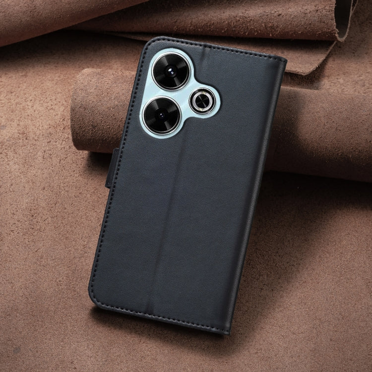 For Xiaomi Poco M6 4G / Redmi 13 4G Four-leaf Embossed Leather Phone Case