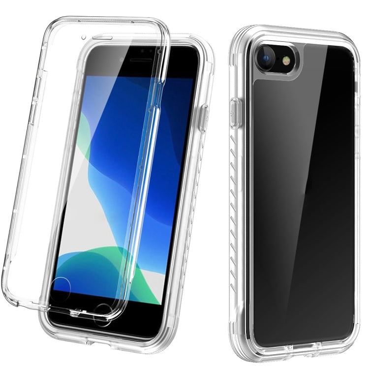For iPhone SE 2022 / SE 2020 / 8 / 7 Shockproof TPU Frame + Clear PC Back Case + Front PET Screen Film(Transparent Matte)