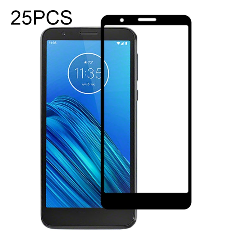 For Motorola Moto E6 25 PCS Full Glue Full Screen Tempered Glass Film
