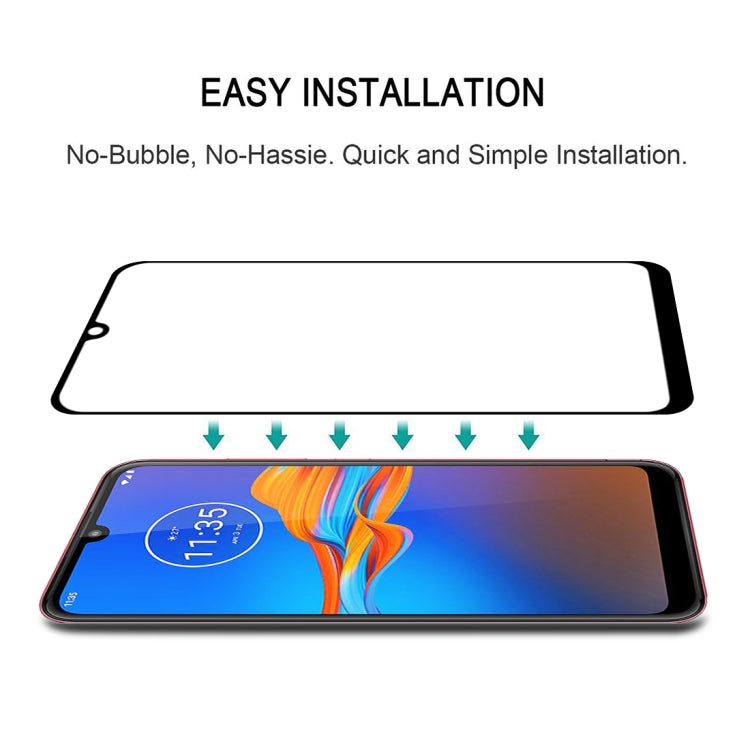 For Motorola Moto E6 Plus 25 PCS Full Glue Full Screen Tempered Glass Film