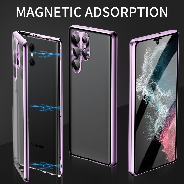For Samsung Galaxy S25 Ultra 5G HD Full Cover Magnetic Metal Tempered Glass Phone Case