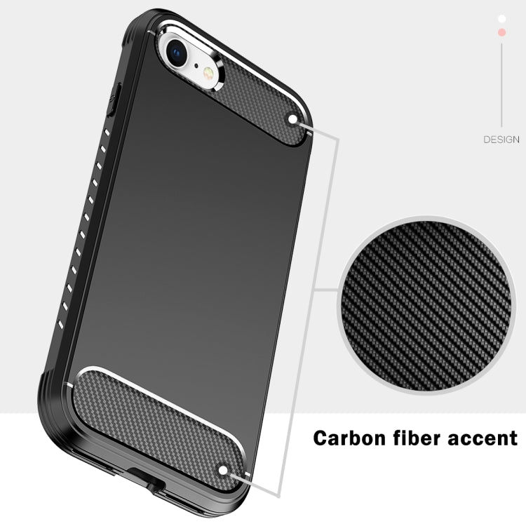 For iPhone SE 2022 / SE 2020 / 8 / 7 Shockproof TPU Frame + Solid Color PC Back Case + Front PET Screen Film(Black)