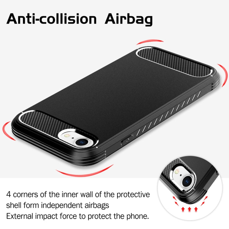 For iPhone SE 2022 / SE 2020 / 8 / 7 Shockproof TPU Frame + Solid Color PC Back Case + Front PET Screen Film(Black)