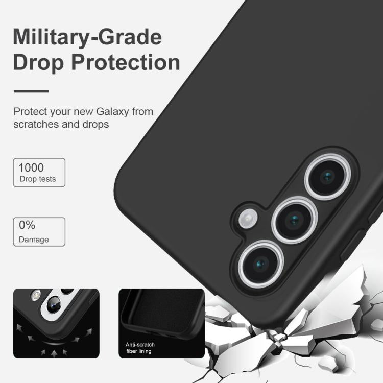 For Samsung Galaxy S25 5G MagSafe Magnetic Liquid Silicone Phone Case - Black