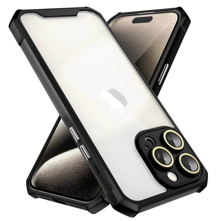 For iPhone 16 Pro Shockproof Acrylic Phone Case with Lens Glass Film