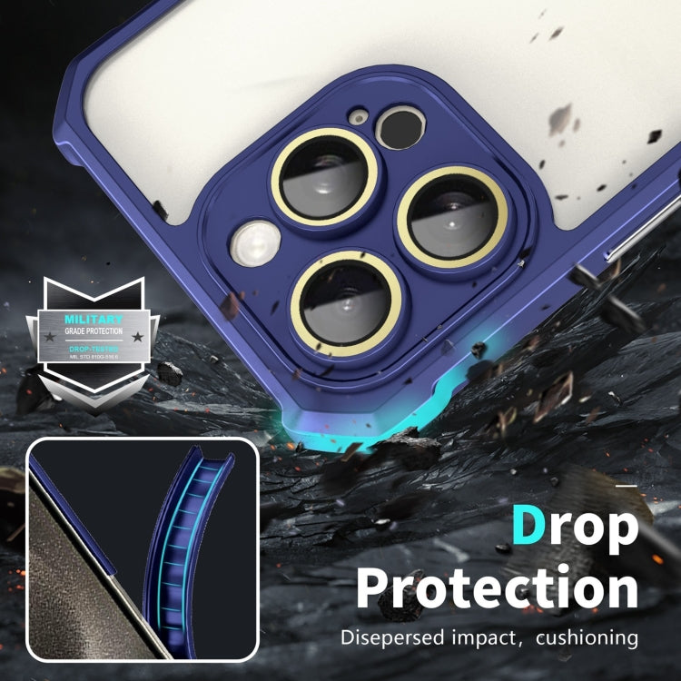 For iPhone 16 Pro Shockproof Acrylic Phone Case with Lens Glass Film