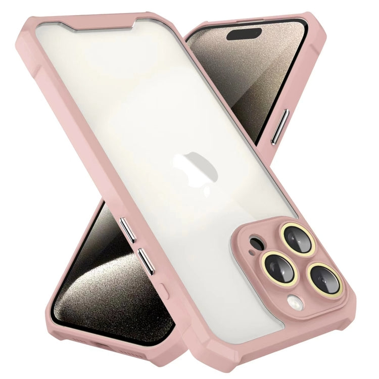 For iPhone 16 Pro Shockproof Acrylic Phone Case with Lens Glass Film
