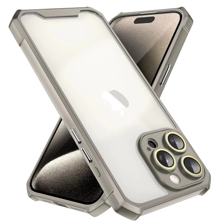 For iPhone 16 Pro Shockproof Acrylic Phone Case with Lens Glass Film