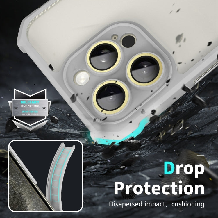 For iPhone 16 Pro Shockproof Acrylic Phone Case with Lens Glass Film
