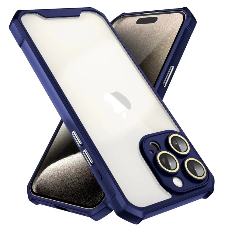 For iPhone 16 Plus Shockproof Acrylic Phone Case with Lens Glass Film