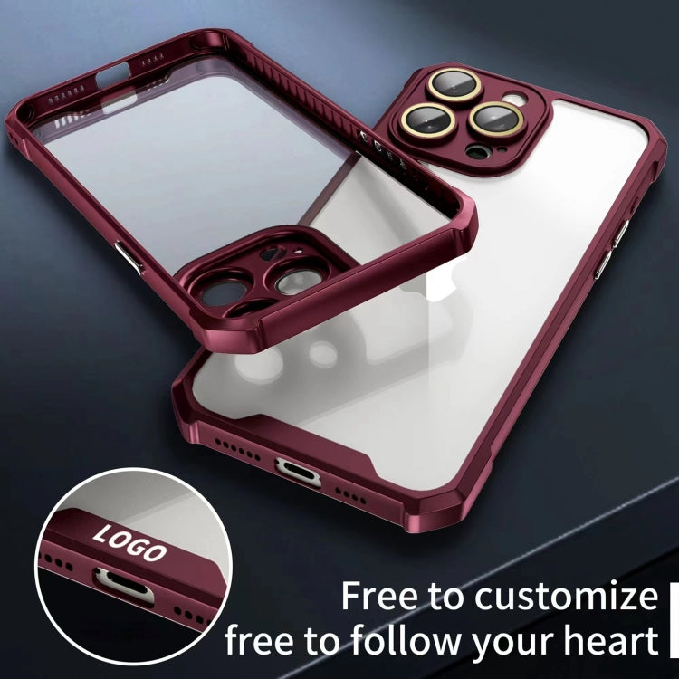 For iPhone 16 Plus Shockproof Acrylic Phone Case with Lens Glass Film