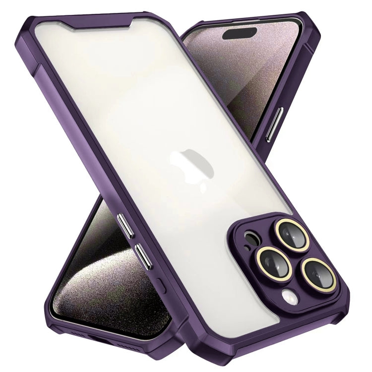 For iPhone 16 Plus Shockproof Acrylic Phone Case with Lens Glass Film