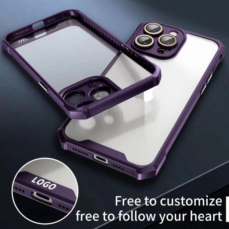 For iPhone 16 Plus Shockproof Acrylic Phone Case with Lens Glass Film