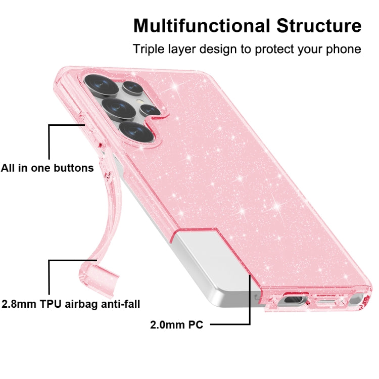 For Samsung Galaxy S25 Ultra 5G Shockproof Terminator Glitter Powder Phone Case