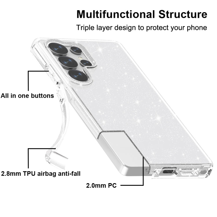 For Samsung Galaxy S25 Ultra 5G Shockproof Terminator Glitter Powder Phone Case