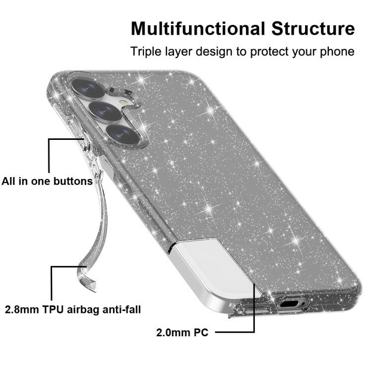 For Samsung Galaxy S25+ 5G Shockproof Terminator Glitter Powder Phone Case