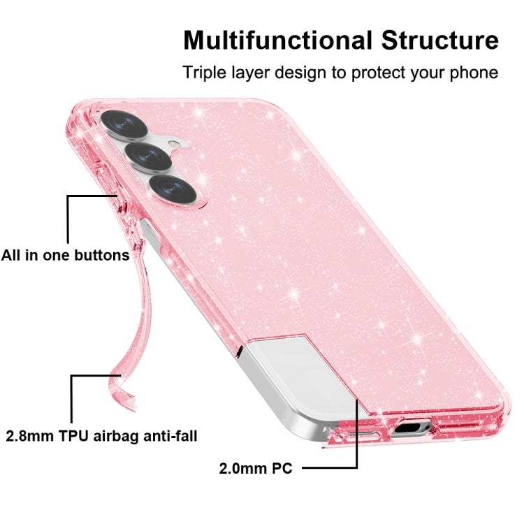 For Samsung Galaxy S25+ 5G Shockproof Terminator Glitter Powder Phone Case