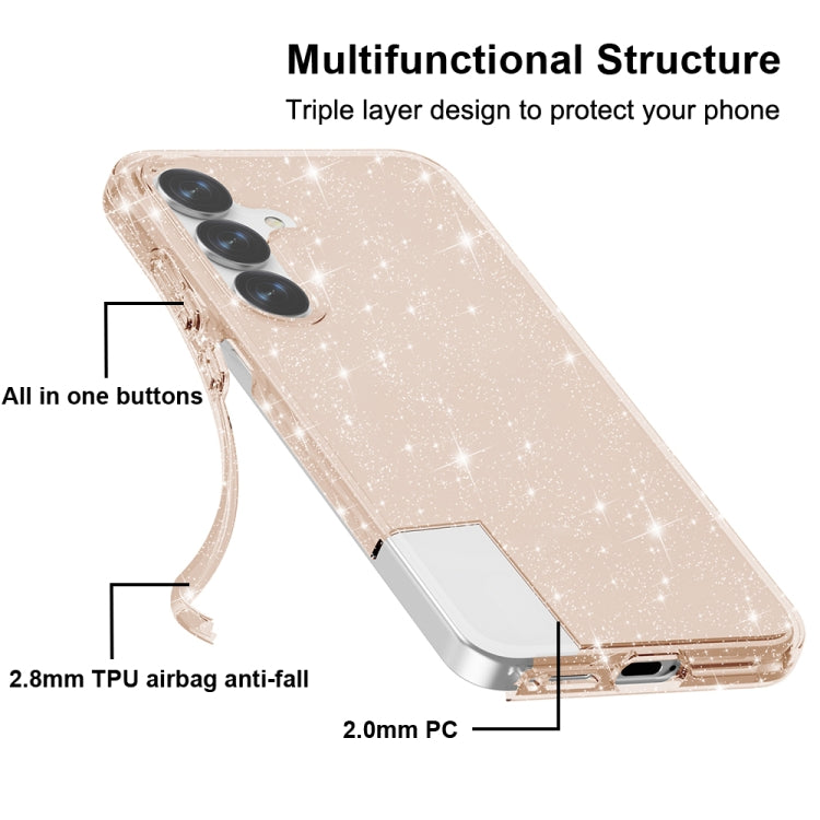 For Samsung Galaxy S25+ 5G Shockproof Terminator Glitter Powder Phone Case
