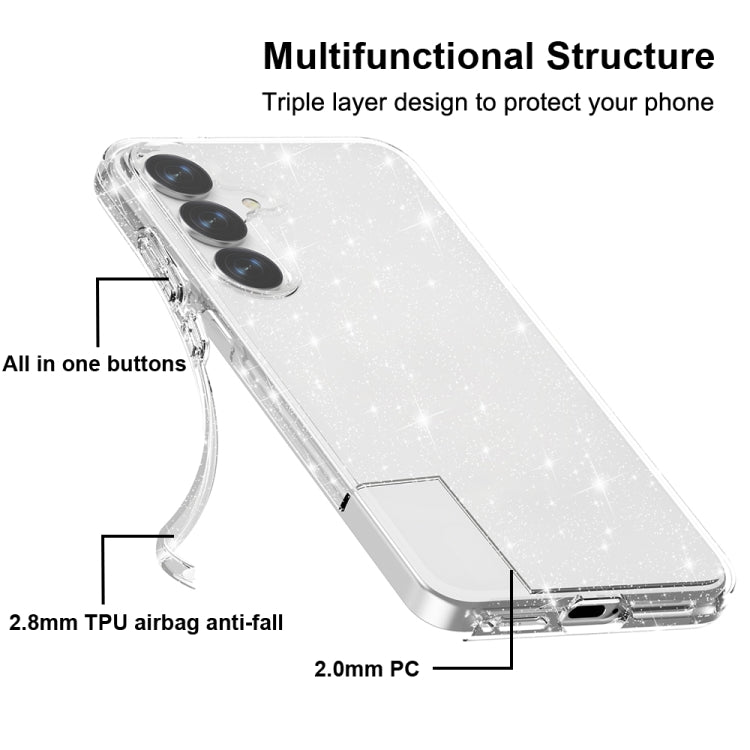 For Samsung Galaxy S25+ 5G Shockproof Terminator Glitter Powder Phone Case