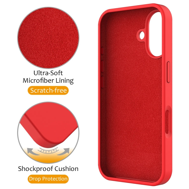 For iPhone 16 Plus Liquid Silicone MagSafe Magnetic Phone Case with Ring Holder