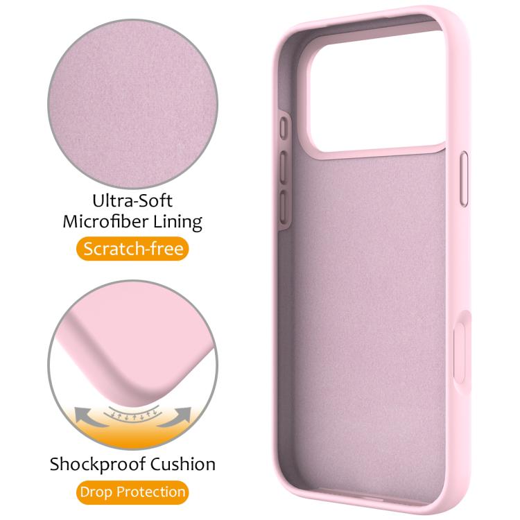For iPhone 17 Pro Max Liquid Silicone MagSafe Magnetic Phone Case with Ring Holder