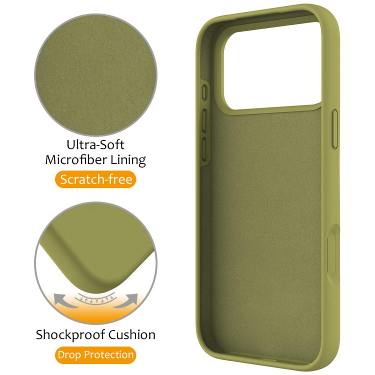 For iPhone 17 Pro Max Liquid Silicone MagSafe Magnetic Phone Case with Ring Holder