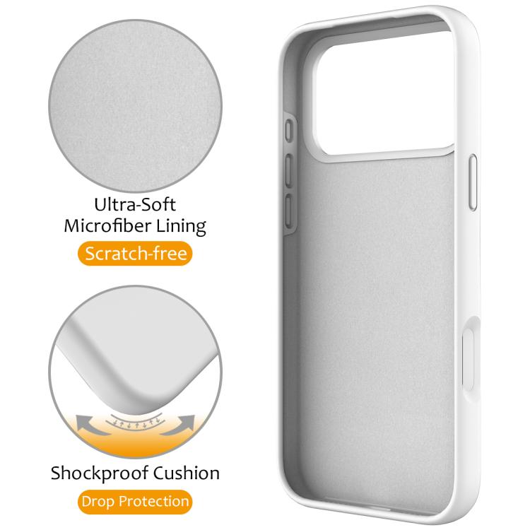For iPhone 17 Pro Liquid Silicone MagSafe Magnetic Phone Case with Ring Holder