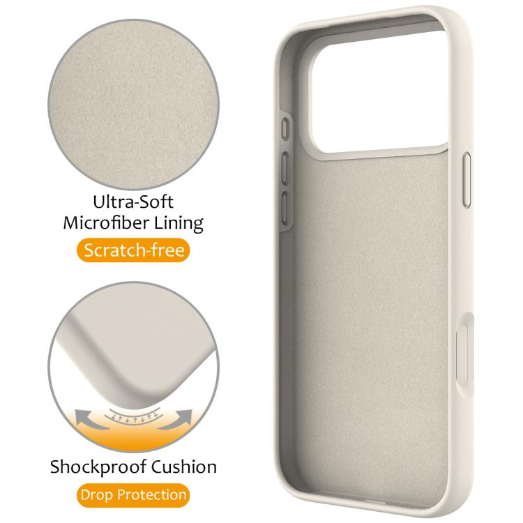 For iPhone 17 Pro Liquid Silicone MagSafe Magnetic Phone Case with Ring Holder