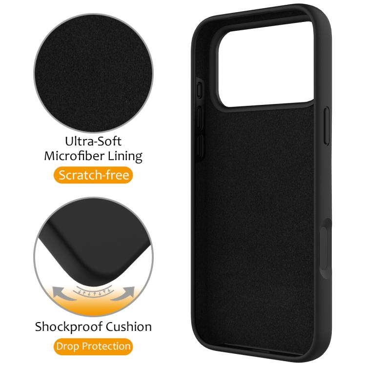 For iPhone 17 Pro Liquid Silicone MagSafe Magnetic Phone Case with Ring Holder