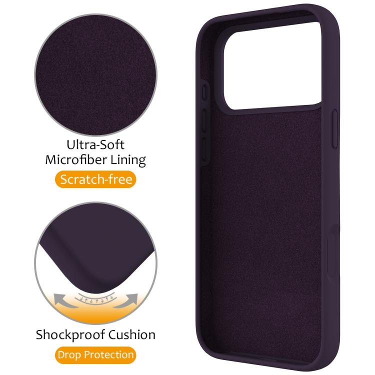 For iPhone 17 Pro Liquid Silicone MagSafe Magnetic Phone Case with Ring Holder