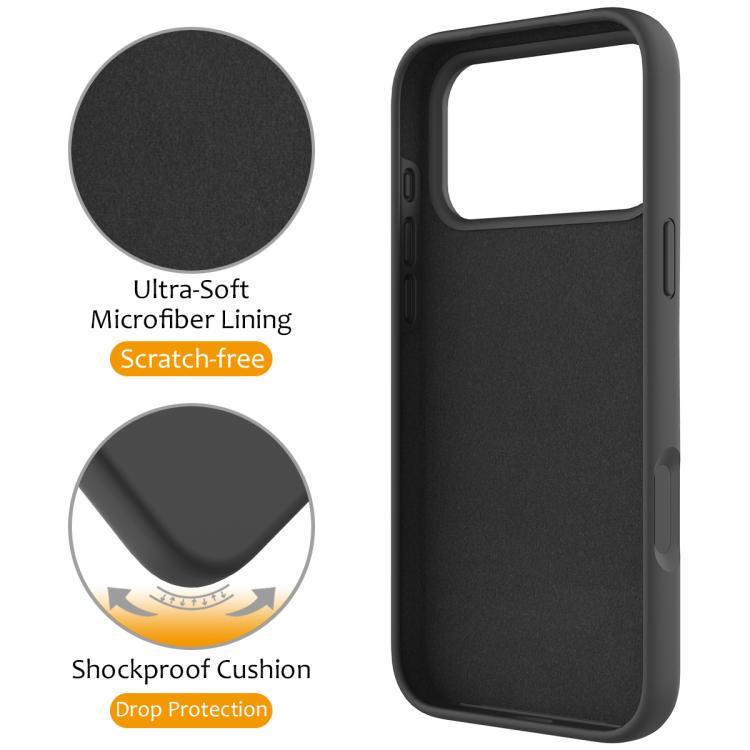 For iPhone 17 Pro Liquid Silicone MagSafe Magnetic Phone Case with Ring Holder