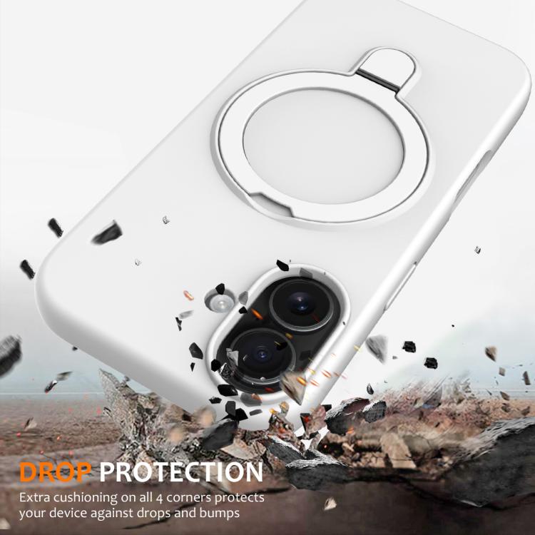 For iPhone 17 Liquid Silicone MagSafe Magnetic Phone Case with Ring Holder