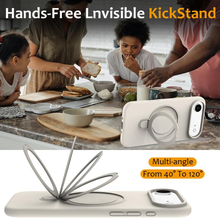 For iPhone Air Liquid Silicone MagSafe Magnetic Phone Case with Ring Holder