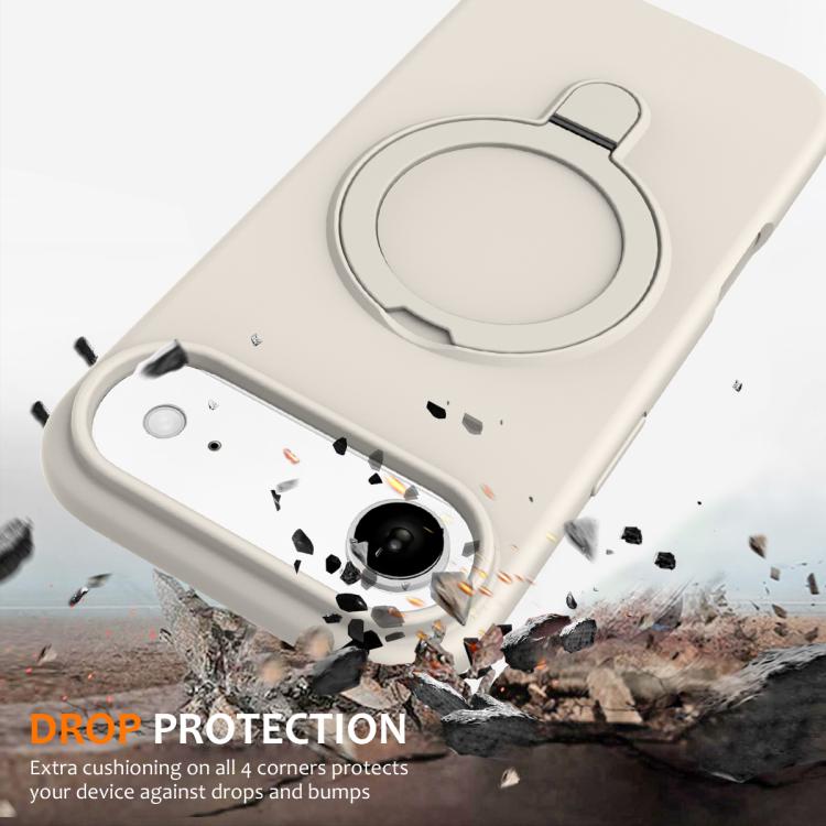 For iPhone Air Liquid Silicone MagSafe Magnetic Phone Case with Ring Holder