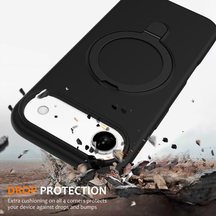For iPhone Air Liquid Silicone MagSafe Magnetic Phone Case with Ring Holder