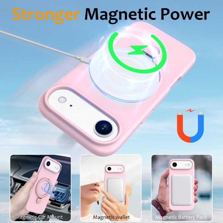 For iPhone Air Liquid Silicone MagSafe Magnetic Phone Case with Ring Holder