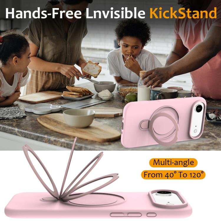 For iPhone Air Liquid Silicone MagSafe Magnetic Phone Case with Ring Holder