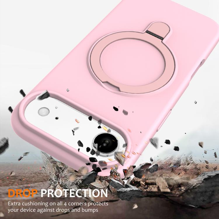 For iPhone Air Liquid Silicone MagSafe Magnetic Phone Case with Ring Holder