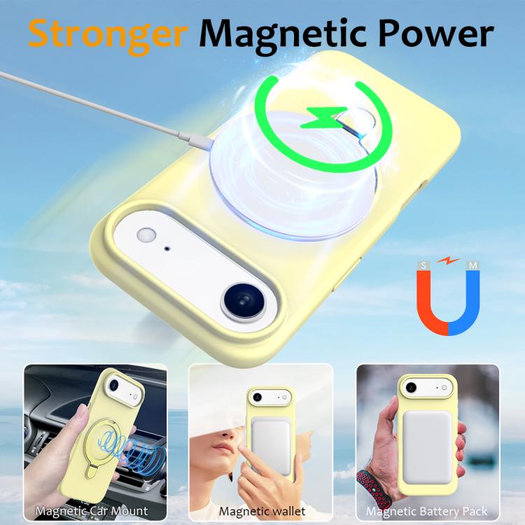 For iPhone Air Liquid Silicone MagSafe Magnetic Phone Case with Ring Holder
