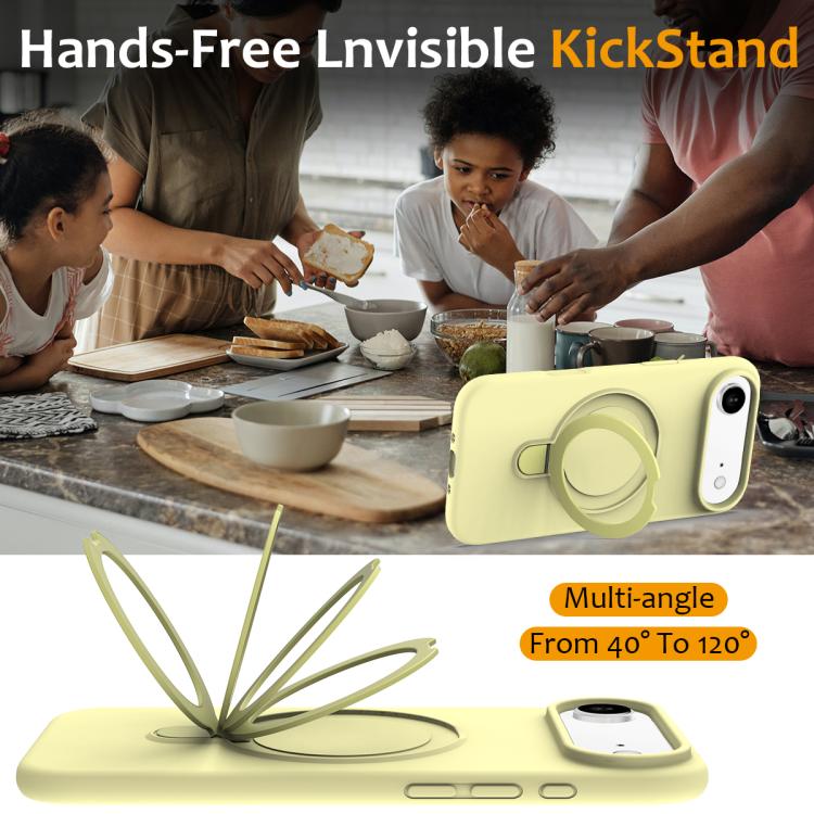 For iPhone Air Liquid Silicone MagSafe Magnetic Phone Case with Ring Holder