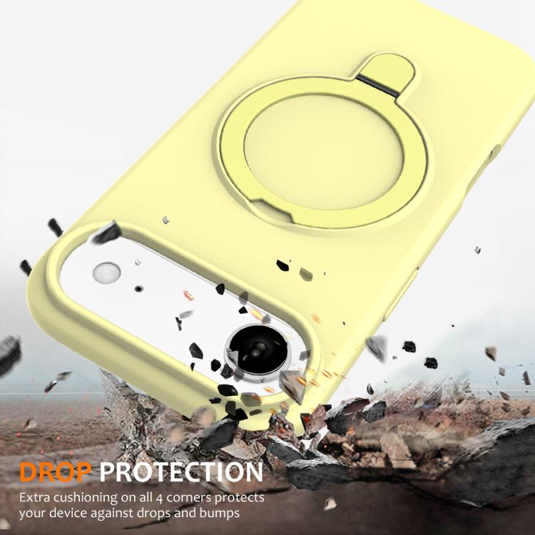 For iPhone Air Liquid Silicone MagSafe Magnetic Phone Case with Ring Holder