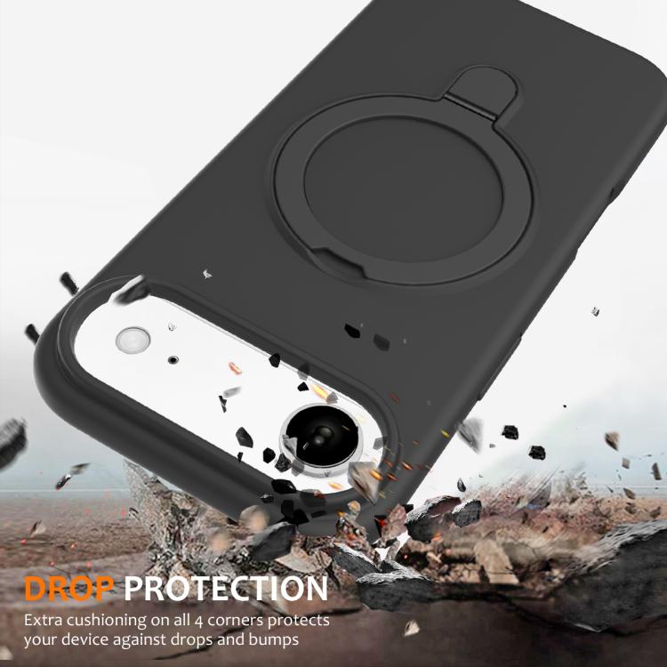 For iPhone Air Liquid Silicone MagSafe Magnetic Phone Case with Ring Holder
