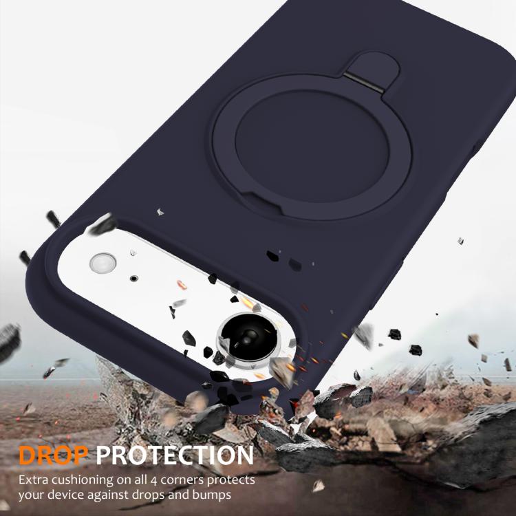 For iPhone Air Liquid Silicone MagSafe Magnetic Phone Case with Ring Holder