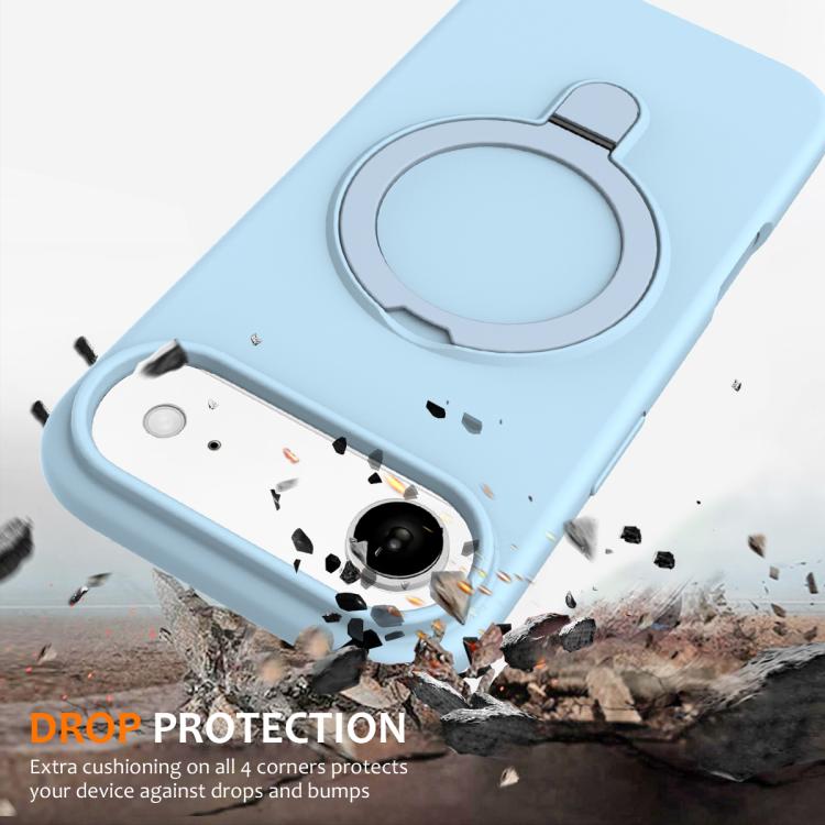 For iPhone Air Liquid Silicone MagSafe Magnetic Phone Case with Ring Holder