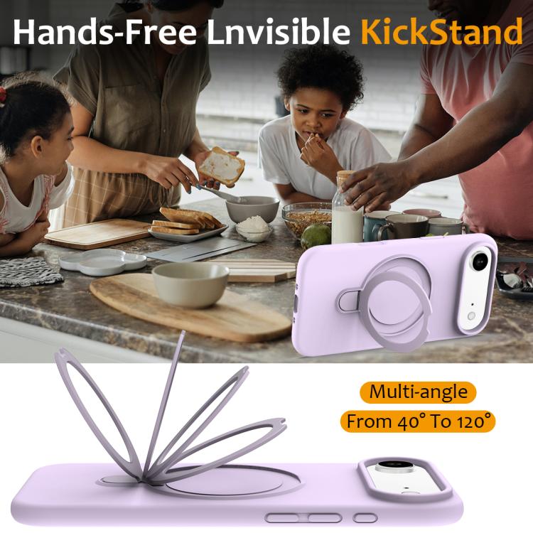 For iPhone Air Liquid Silicone MagSafe Magnetic Phone Case with Ring Holder