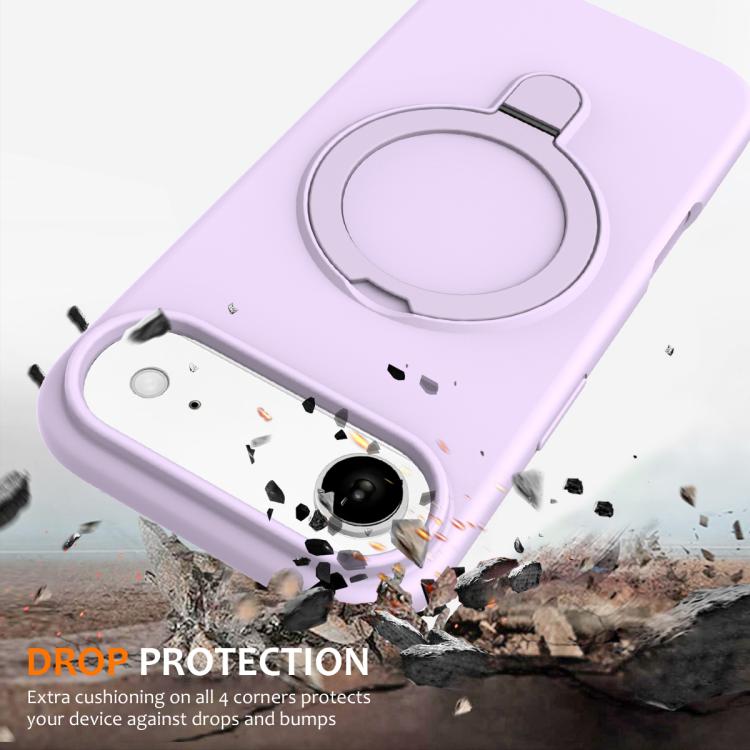 For iPhone Air Liquid Silicone MagSafe Magnetic Phone Case with Ring Holder