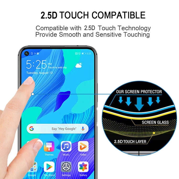 For Huawei Nova 5T 25 PCS Full Glue Full Screen Tempered Glass Film
