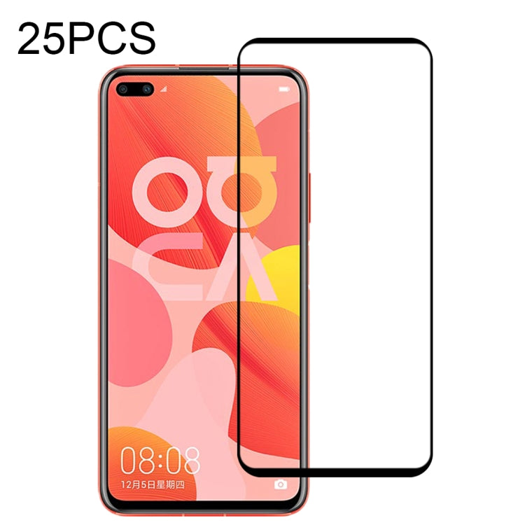 For Huawei Nova 6 25 PCS Full Glue Full Screen Tempered Glass Film