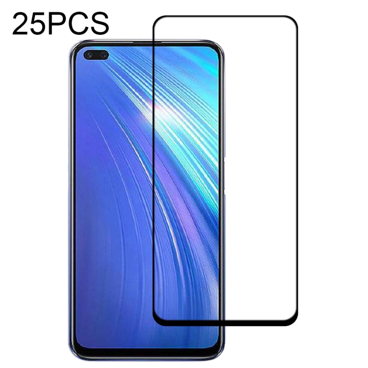 For OPPO Realme X50T 25 PCS Full Glue Full Screen Tempered Glass Film