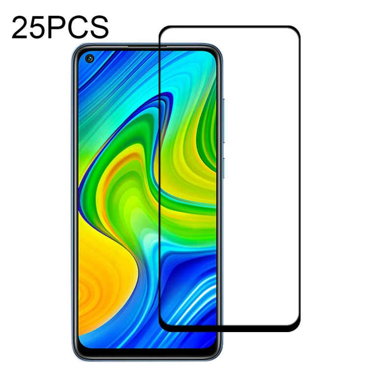 For Xiaomi Redmi Note 9 25 PCS Full Glue Full Screen Tempered Glass Film